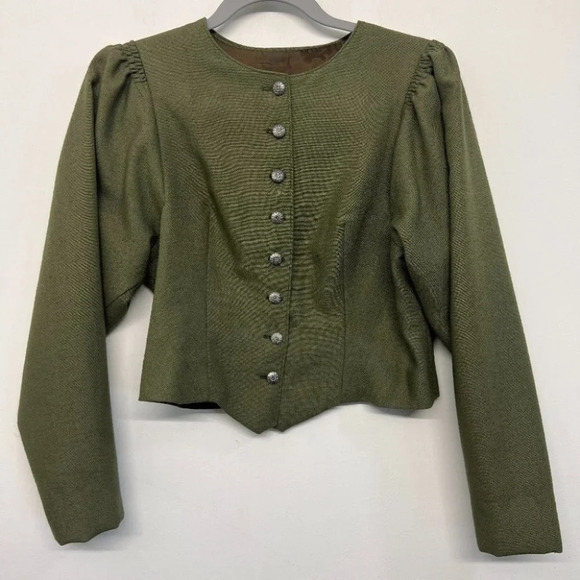 None Jackets & Blazers - Vintage style jacket Small? Green steampunk Victoriana Cosplay Prairie *flaw*